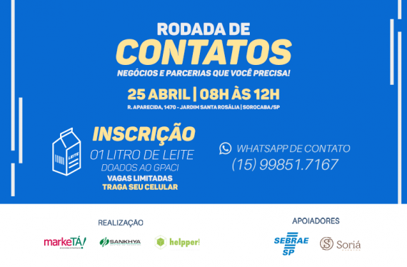 Participe da Rodada de Contatos da MarkeTÁ! Sua empresa merece crescer!